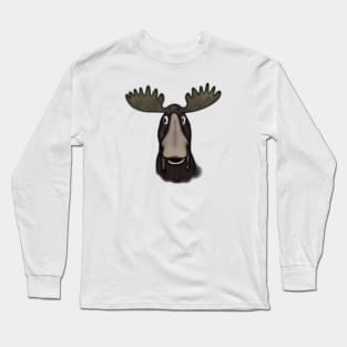 Cute Moose Drawing Long Sleeve T-Shirt